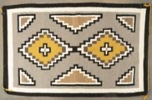 Beautiful Navajo Rug, Two Grey Hills, showing Spirit Line, measures 31" x 51 1/2", great colors and