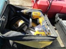 635. DEWALT POWER SAW, CHARGER, BATTEREIS, B&D ELECT. POWER SAW