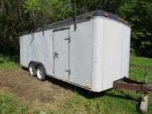 734. 1994 UNITED 7 FT. X 18 FT. TANDEM AXLE ENCLOSED CARGO TRAILER, SIDE DO