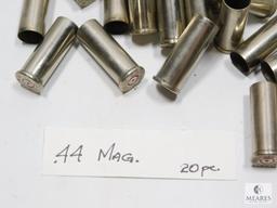20 Pieces of 44 MAG Nickel Platted Brass