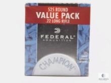 525 Rounds Federal Ammunition Champion .22 Long Rifle 36 Grain Copper Plated Hollow Point
