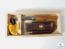 Opinel France Folding Knife with Sheath and Sharpener