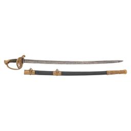 Hortsmann Retailed Import Model 1850 Staff and Field Officer's Sword Presented to Capt. Ira Ayer