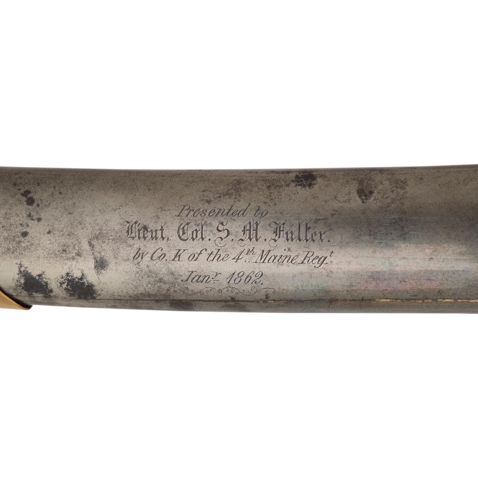 Published Tomes, Son & Melvain Field Grade Cavalry Officers' Sword Presented to Lt. Col. S.M. Fuller