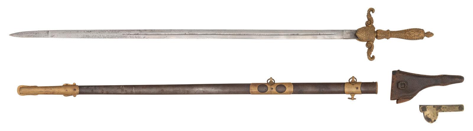 Presentation U.S. Model 1840 Medical Staff Sword of Major John T. Walker - 25th Indiana Infantry