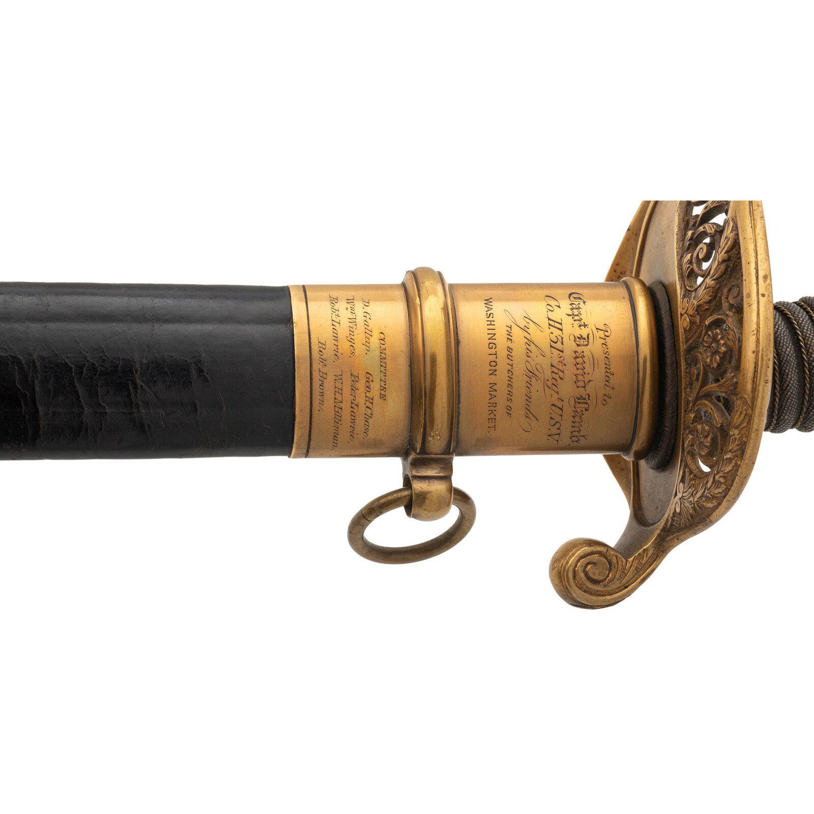 Ames Model 1850 Foot Officers Sword Presented to Capt. David Lamb - 31st New York Volunteers