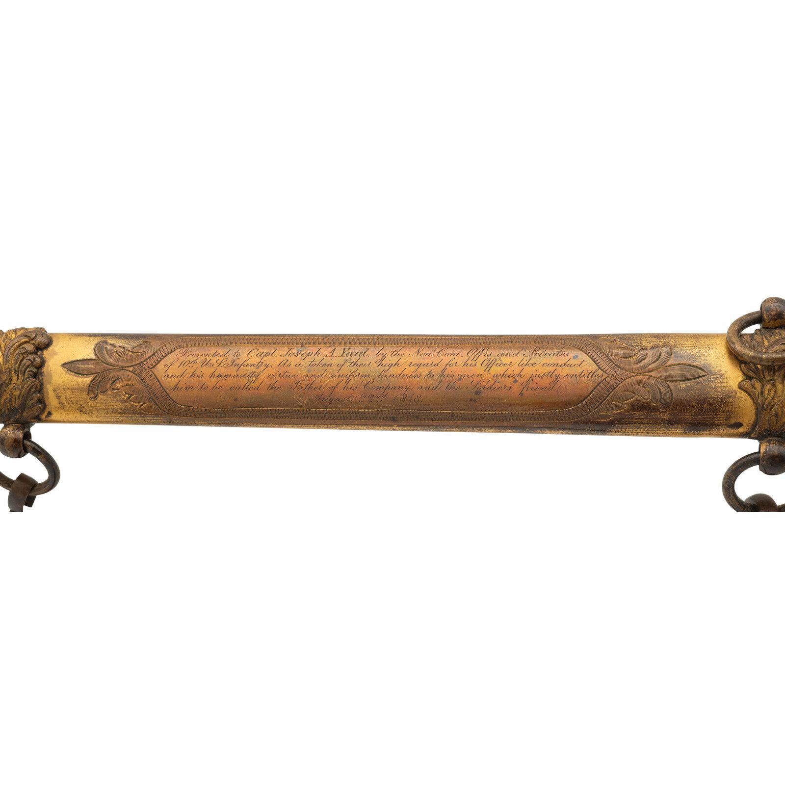 The Mexican American War Knight's Pommel Presentation Sword of Capt. Joseph A. Yard - 10th US In