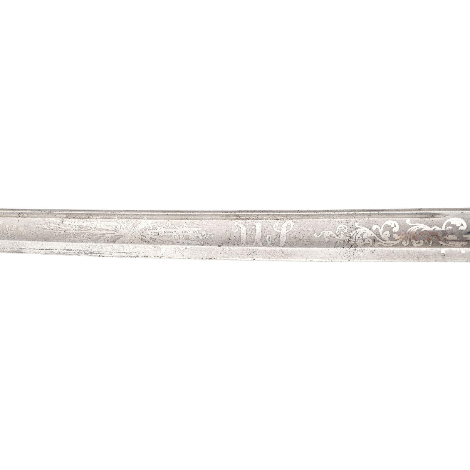 US Model 1850 Foot Officer's Sword Inscribed to CHT - Charles H. Tobey - WIA, POW Petersburg
