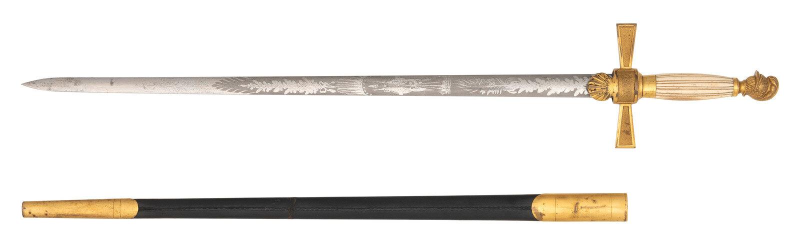 Ames Knight's Head Militia Style Sword Presented to 1st Sergeant (Lt.) Henry Parker - KIA at Resaca