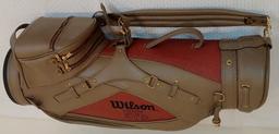 1/1 NFL Wilson Football Custom Made Golf Bag For Johnny Unitas Course Used Signed JSA LOA Colts HOF