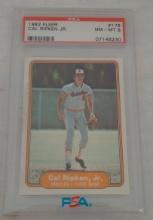 Vintage 1982 Fleer MLB Baseball Rookie Card #176 Cal Ripken Jr Orioles PSA GRADED 8 Slabbed RC HOF
