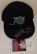 Vintage Diamond MLB Baseball Hat Cap Wade Boggs 1990s Rays Autographed Signed JSA Inscription HOF