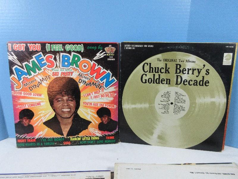 12 Vinyl Records- James Brown, Ray Charles, Otis Redding, Chuck Berry etc. See Pics