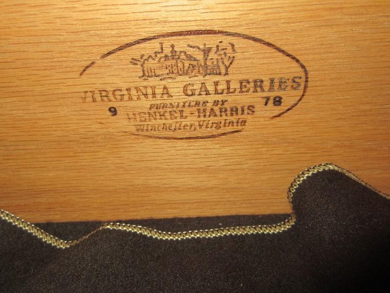 Striking Henkel-Harris Co. Furniture Mahogany Serpentine Virginia Galleries Collection Sideboard