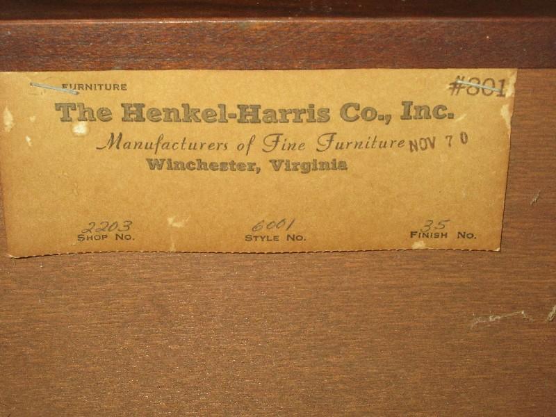 Henkel-Harris Co. Virginia Galleries Collection Secretary Slant Front Desk Bureau Fitted Interior,