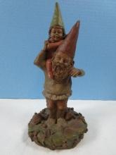 Collector Tom Clark Gnomes 10 1/4" "Papa & Princess" Pecan Resin Figurine Family Collection by
