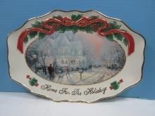 Bradford Exchange Thomas Kinkade Collectors 16" Oval Platter "Home for The Holidays" 25th