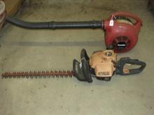 Lot Homelite Gas Blower/Poulan Pro PP2822 Gas Hedge Trimmer