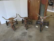 2 Vintage Child's Tricycle w/Fenders & Girls Purple Hedstrom Tricycle