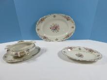 3 pcs. Franconia-Krautheim Selb Bavaria Fine China Rosina Pattern 8 3/4" Oval Relish Dish,