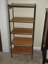 Hard to Find Longaberger Metal Works Wrought Iron 5 Tier Etagere w/ Wooden Shelves