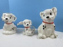 Whimsical 3 Treasure Craft Disney Ceramic 101 Dalmatian Collection Figural Puppy Dog 9 3/4"