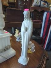 Vintage Napcoware R-5500 12" Catholic Praying Madonna White Ceramic Figure, What you see in photos