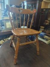 Colonial Style Maple Dining Chair by Tell City Furniture, Approximate Dimensions - 31" H x 22" W x