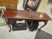 Knob Creek Queen Anne Style Cherry Console Table, Approximate Dimensions - 28" H x 56" W x 17.5" D