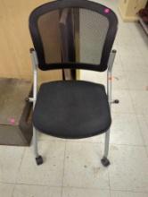 Armless Mesh-Back Training Chair, Black/Gray, Measure Approximately 22 in x 21 in x 32 in, Has Some