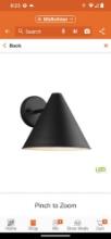 Generation Lighting Crittenden 1-Light Black Outdoor 8.5 in. Wall Lantern Sconce with LED Bulb,