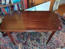 (MBR) THE BOMBAY COMPANY CHERRY WOOD FLIP TOP SECRETARY TABLE, MEASURE APPROXIMATELY 32 IN X 16 IN X
