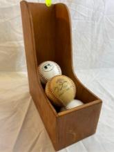 Signed baseball with extra assortment w/ box