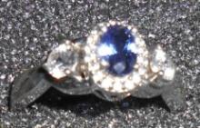 925 RING WITH BLUE STONE