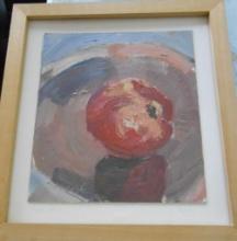 SIGNED TOMATO OIL PAINTING ON BOARD