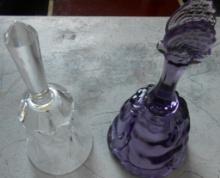 PURPLE AND CLEAR GLASS BELLS