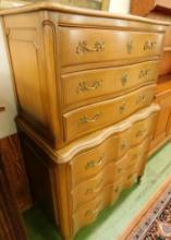 Maple French Chest on Chest 6 Drawer