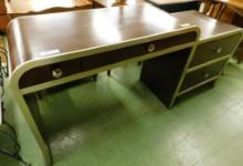 Modern Wood and Metal Double Sided Desk / Vanity