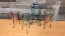 HANDBLOWN GLASS SIMMER VASE CANDLE HOLDERS