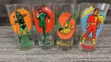 4)1976 DC SUPER HERO PEPSI GLASSES: JUSTICE LEAGUE