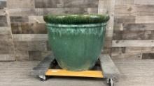 EXTRA LARGE GREEN TERRACOTTA PLANTER