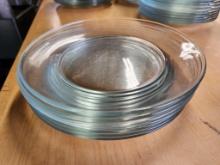 Lot of 7, 10-1/2in Glass Plates