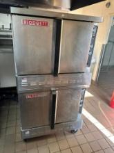 Blodgett Model DFG-100-3 Double Deck Stacking Convection Ovens on Mobile Base, VG Cond.