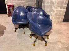 10 Qty. High Quality Blue Leather Lounge Chairs, Sold by the Chair x's the Qty