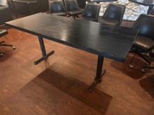 Restaurant Table, 72in x 30in x 30in H, Double Pedestal