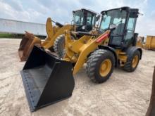 2022 CAT 908 RUBBER TIRED LOADER powered by Cat diesel engine, equipped with EROPS, air, heat,