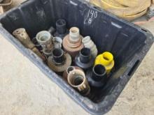 TUB OF ASSORTED SUCTION HOSE STRAINERS SUPPORT EQUIPMENT