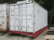 CONTAINER CONTAINER 20' JOB SITE SKID MOUNTED CONTAINER equipped with shelving, buyer responsible