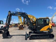 2022 HYUNDAI HX85A HYDRAULIC EXCAVATOR powered by diesel engine, equipped with Cab, front blade,