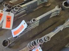 SET OF (9) ASSORTED SIZE COMBINATION WRENCHES 3/4IN. - 1 5/8IN. SUPPORT EQUIPMENT